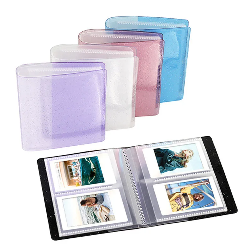 64 Capacity Cards Mini Holder Binders Albums With bling Clear Cover For 6*9cm Board Games Card Multifunction Sleeve Holder