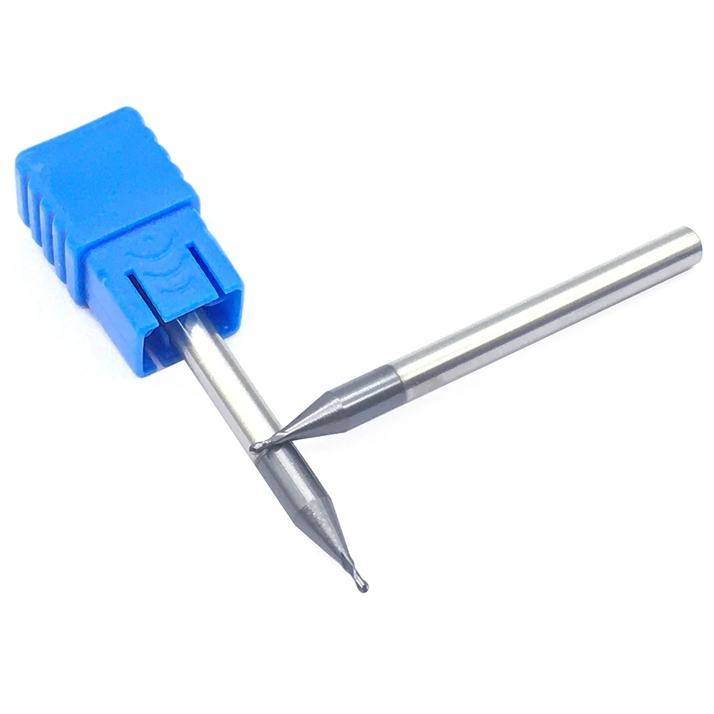 1PC R0.5XD4X50L 2 ขลุ่ยคาร์ไบด์จมูกเครื่องกัด CNC HRC50 เหล็กทังสเตนปลายจมูกปลายตัดเครื่องมือ