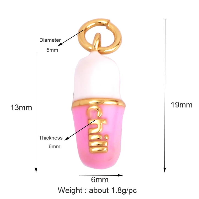 Colgante de cápsula chapada en oro, abalorio de esmalte, Rosa neón, naranja, turquesa, gota de aceite, collar, pulsera, M83