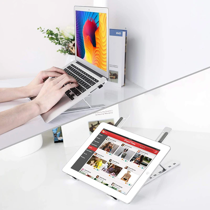 Laptop Stand for 10 - 15.6 inches Laptop - 6-Levels Adjustable Aluminum Alloy Laptop Stand