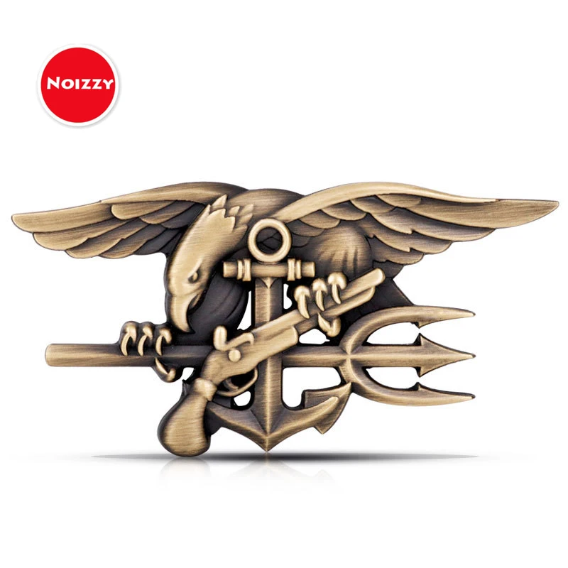 Noizzy US NAVY SEALs Ho Car Emblem Auto 3D Metal Sticker Hawk Military Badge Logo Veteran Bronze Hood Window Motorcycle Styling