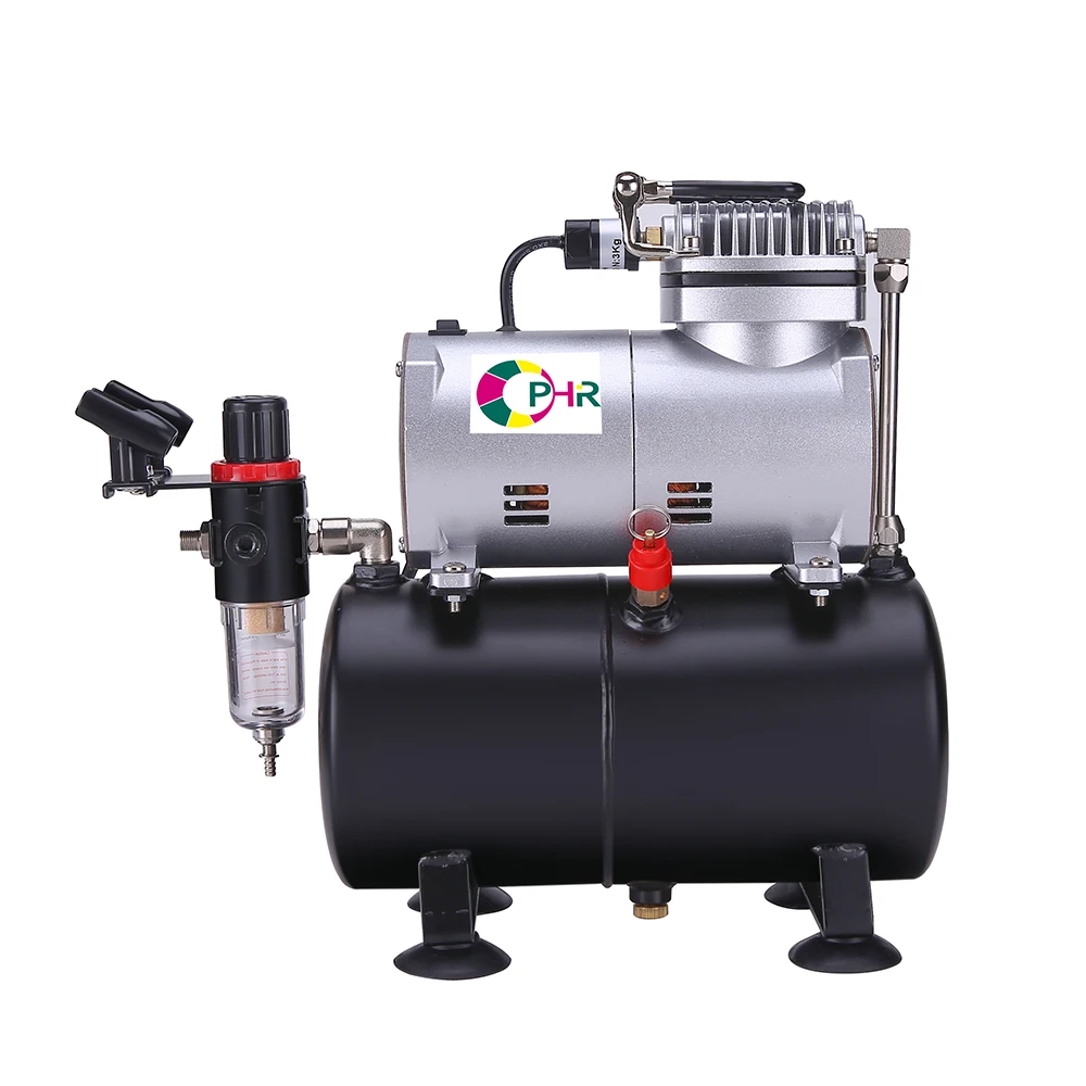 OPHIR PRO Air Compressor with Tank for Hobby Airbrush Car & Wall Painting Cake Decoration 220V EU Plug Compressor _AC090(220V)