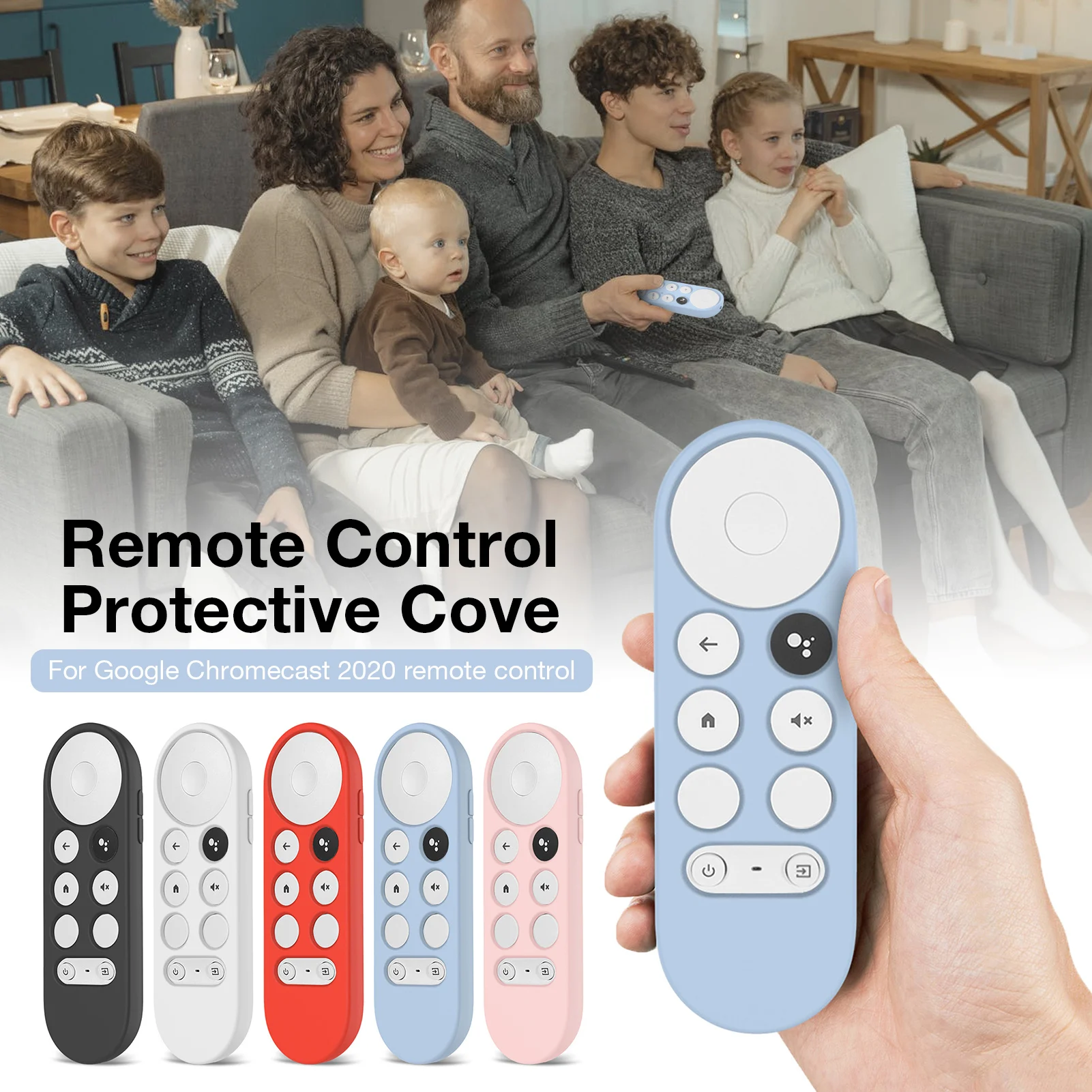 Silicone Case Protective Cover For Google TV Voice Remote Shockproof Covers For Voice Remote