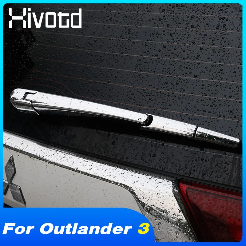 Hivotd Rear Wiper Cover Auto Back Trunk Exterior Decoration Stick Styling Car Accessories For Mitsubishi Outlander 3 2016-2022