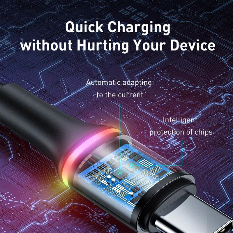 Baseus 40W USB Type C Cable For Huawei Mate 20 10 P30 P20 Pro Lite USBC 5A Fast Charge USB-C 3.0 Charger Cord Mobile Phone Cable