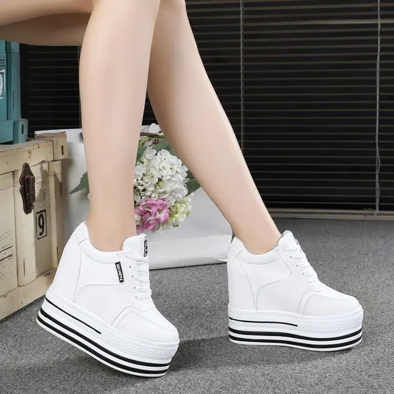 Super Thick High Heels Sports Shoes Women\'s Spring Thick Soled Elevated Casual Shoes Women\'s Shoes 2021 NEW