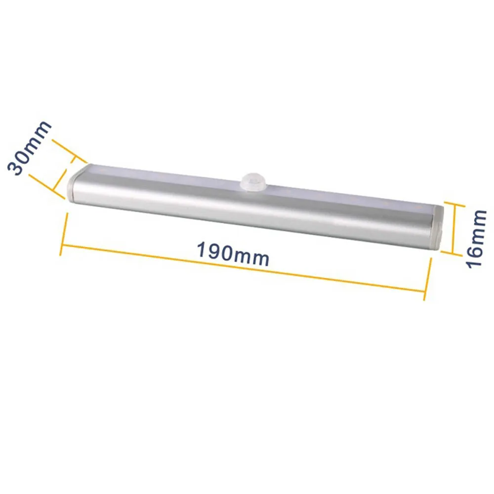Wireless LED Motion Sensor Wardrobe Light Energy Saving10 LED Magnetic Closet Cabinet Light Wall Lamp Battery Powered