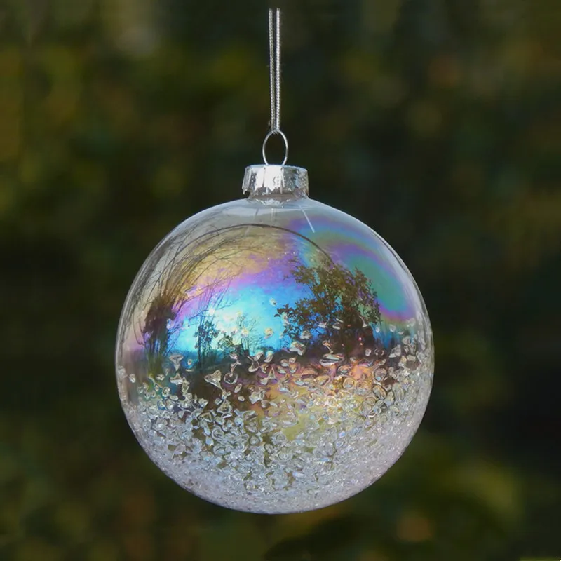 

16pcs/pack Diameter=8cm Small Size Pearl Lustre Glass Globe Home Decoration Christmas Day Hanging Pendant Handmade Glassware