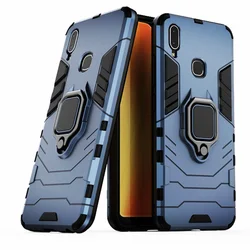 Vivo Y91 케이스 충격 방지 링 스탠드 범퍼 실리콘 + PC 전화 커버, Vivo Y91 Y95 6.22