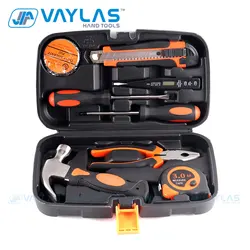 8Pcs Home Tools Set for Home Repair Household Tool Kits with Screwdriver Utility Knife Hammer Pliers Tape Blow Case