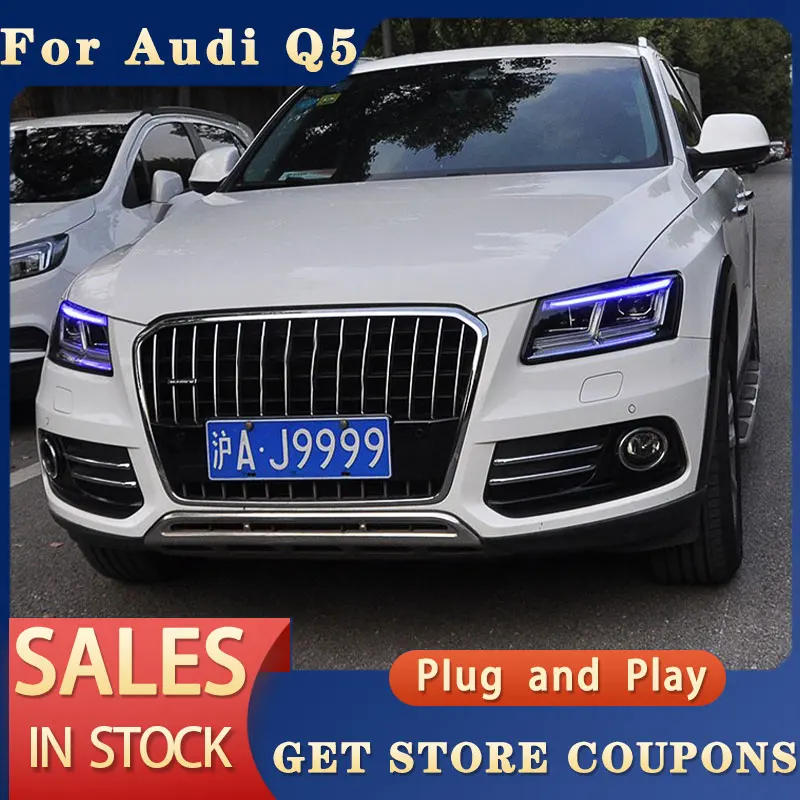 

Передсветильник фара для Audi Q5 s 2009-2018 Q5, светодиодная фара DRL Hid, передняя фара, ангельские глазки, биксеноновые аксессуары