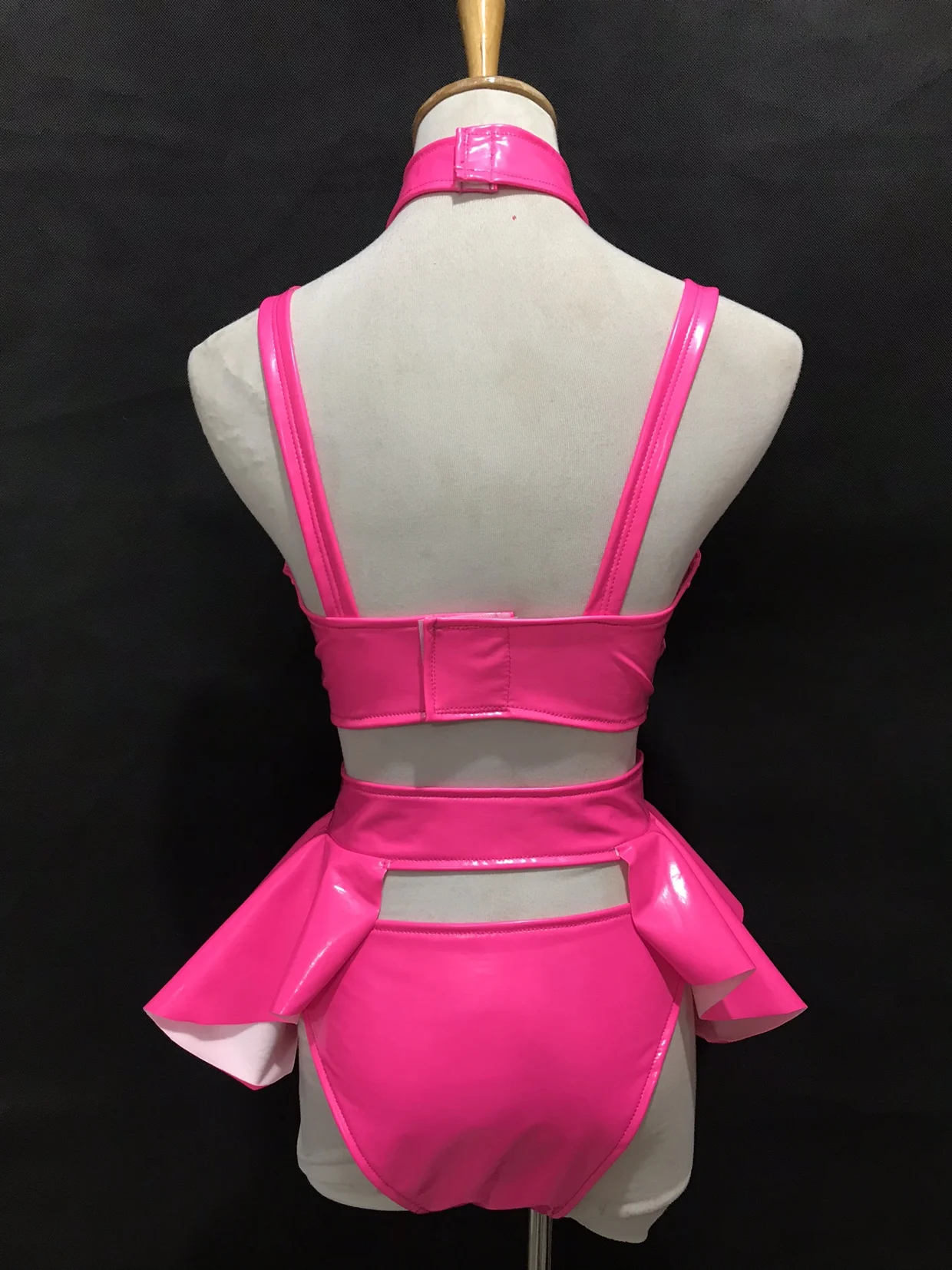 เซ็กซี่บาร์ DJ DS Gogo เครื่องแต่งกายเรืองแสงสีเขียวสีชมพูกระโปรงบิกินี่ Rave ชุดไนท์คลับ Pole เต้นรํา Performance Stage Dance Wear