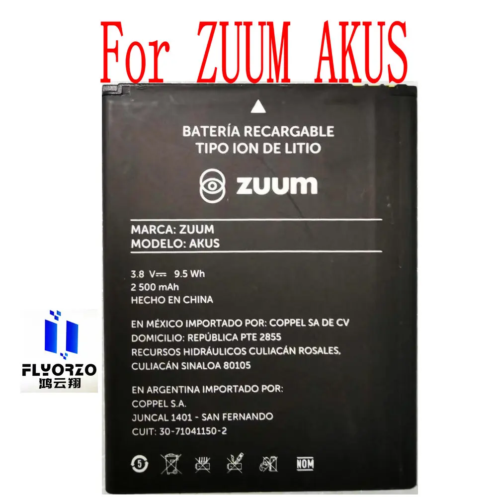 

Brand new high quality 2500mAh AKUS Battery For ZUUM AKUS Mobile Phone