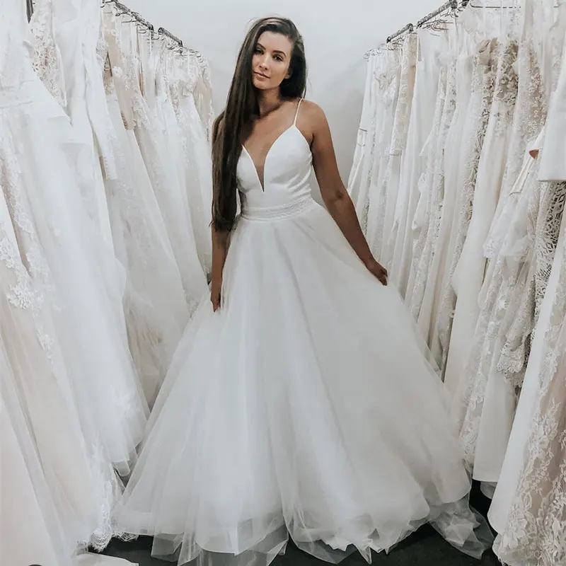 Simples Vestido De Noiva Espaguete Correias Vestido De Novia Robe De Mariée платье Robe De Soirée свадебное платье Noiva Para Ser