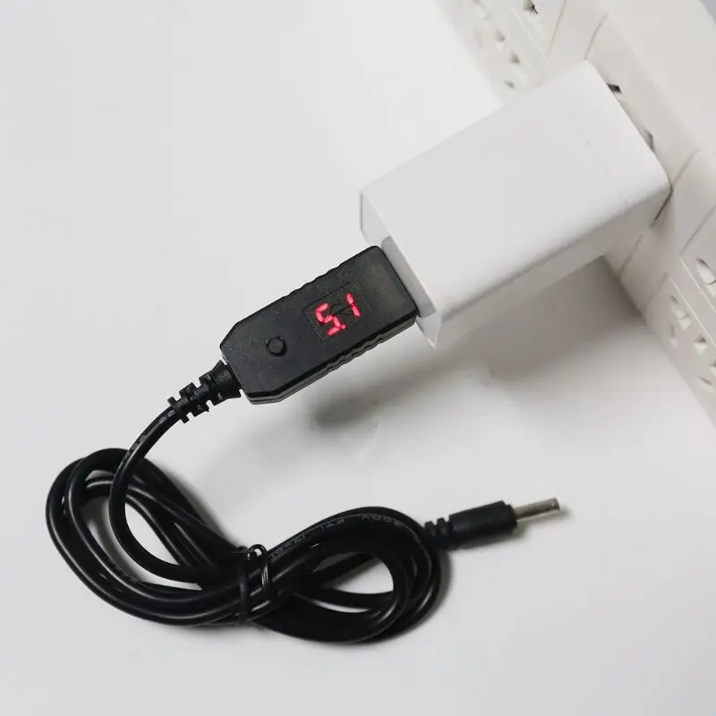 QC 3.0 USB To 5V-12V Adjustable Voltage Step Up 5.5x2.1mm Cable Power Boost supply Line For WiFi Router LED Strip 12V Device