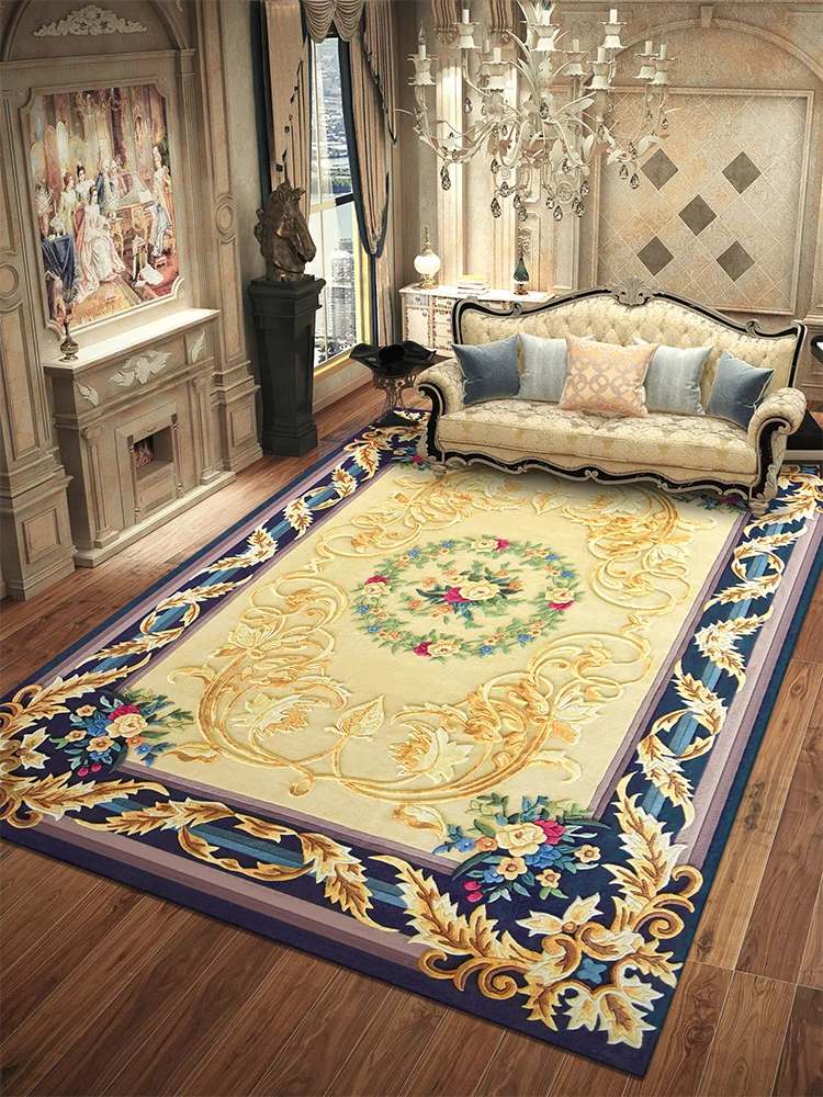 Real Wool Living Room Carpet Villa Decoration Rugs For Bedroom Sofa Coffee Table Floor Mat Thick Study Room Area Rug