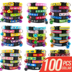100Pcs Wholesale Colorful Dog Collar Adjustable Pet Dog Collars Necklace Durable Puppy Pug Bulldog Collars For Small Dogs