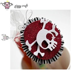 Piggy Craft metal cutting dies cut die mold 2Pcs Halloween skull Scrapbook paper craft knife mould blade punch stencils dies