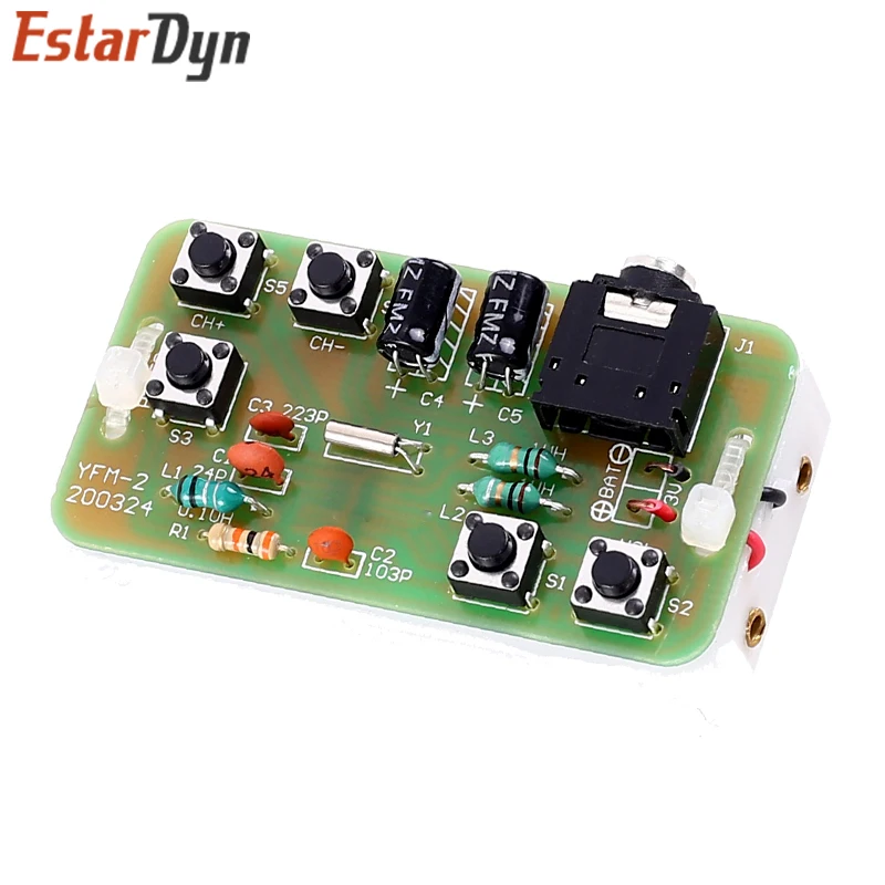 76-108MHz FM Stereo Radio DIY Kit Wireless FM Receiver/Transmitter Frequency Modulation Electronics Soldering Practice Project