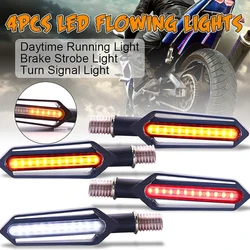 24 LED Motorcycle Turn Signal Indicator Blinkers 12V Three-use Sequential DRL Flashing Brake Lights Warning Lamp