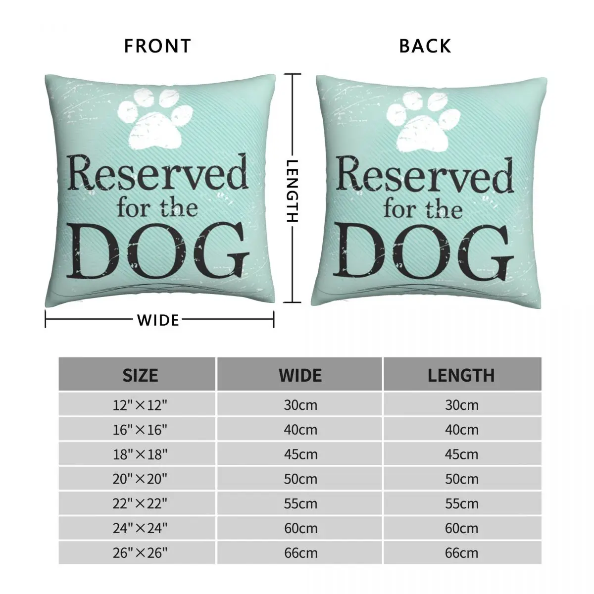 Reserved For The Dog Square Pillowcase Polyester Linen Velvet Zip Decor Pillow Case Car Cushion Cover 45x45