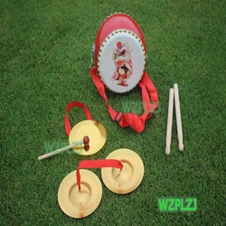 6 Inch Drum Gong Cymbals Children With Drumsticks Chinese Percussion Musical Lion  Dragon Dance event Game Instruments