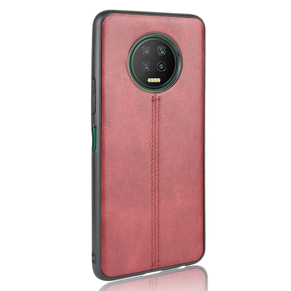 For Infinix Note 7 Case Infinix Note7 Suture Soft TPU Calfskin PU Leather Phone Back Cover For Infinix Note 7 Bag Case
