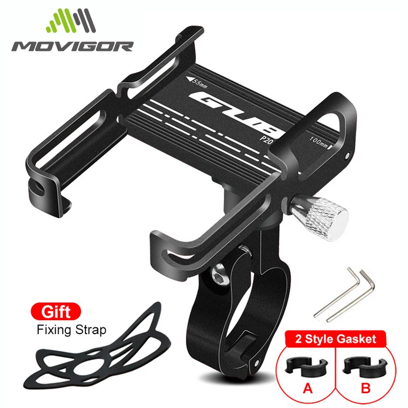 GUB Aluminum Bike Phone Mount Metal Bicycle Phone Holder Stand for Motorcycle ATV Scooter MTB Road Bike Cell Phone Handlebar