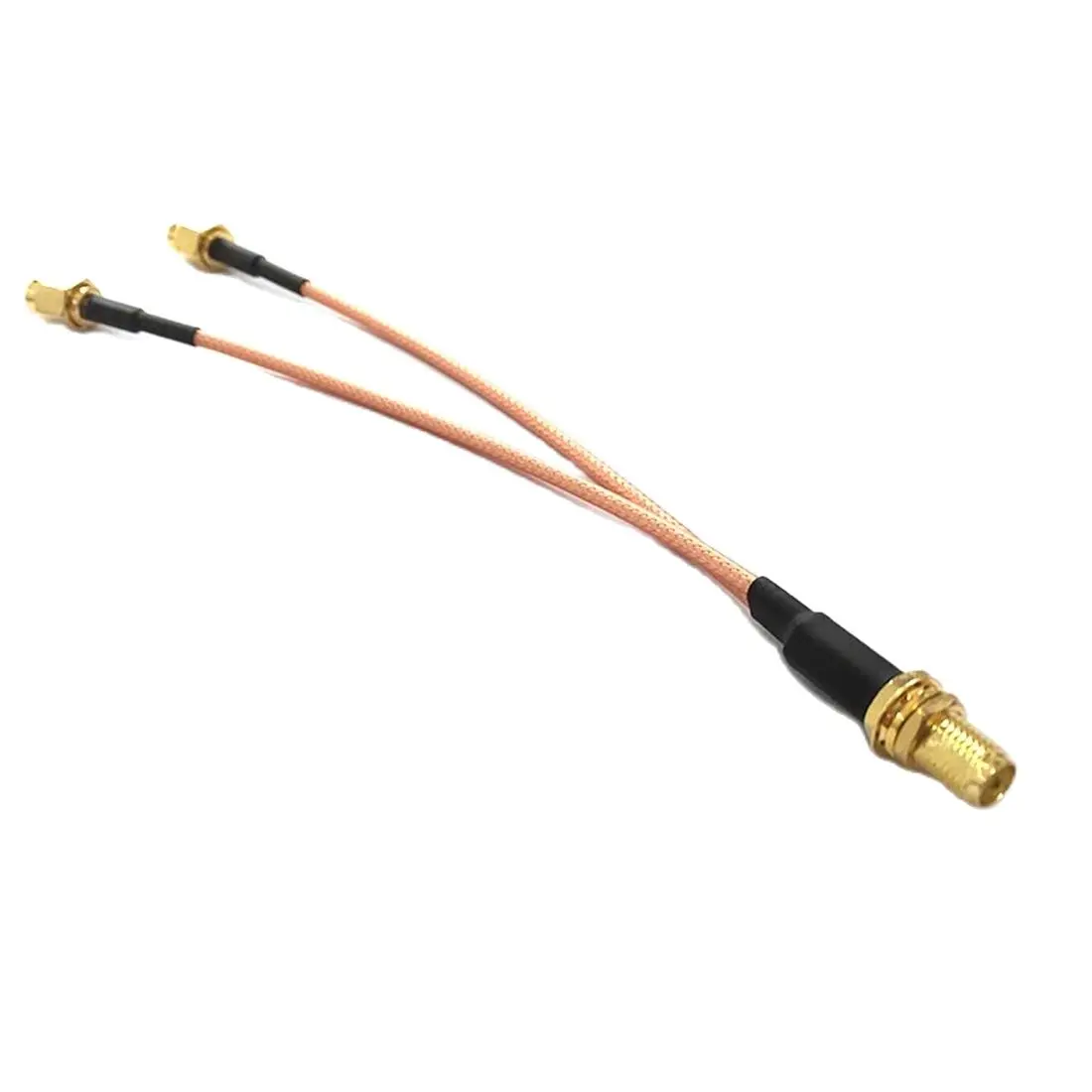 SMA Female Nut To 2X Male Plug Y Type Splitter Combiner Pigtail Cable RG316 15CM 6