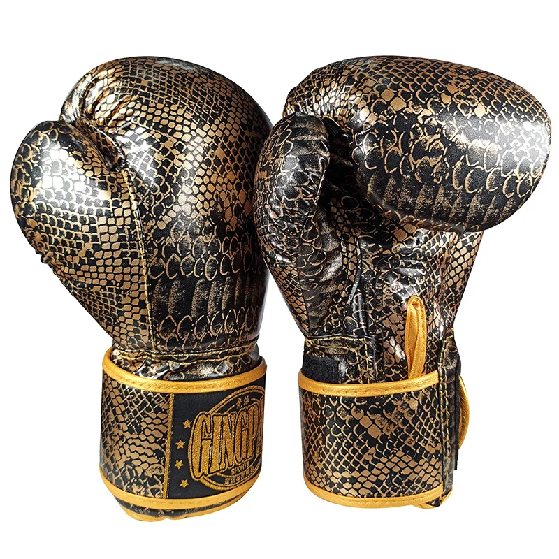 

Gold/Silver 6OZ 8OZ 10OZ 12OZ Adult Child PU Leather Boxing Gloves Python Punching Bag Viper Pattern Boxeo Gloves Punch Fitness