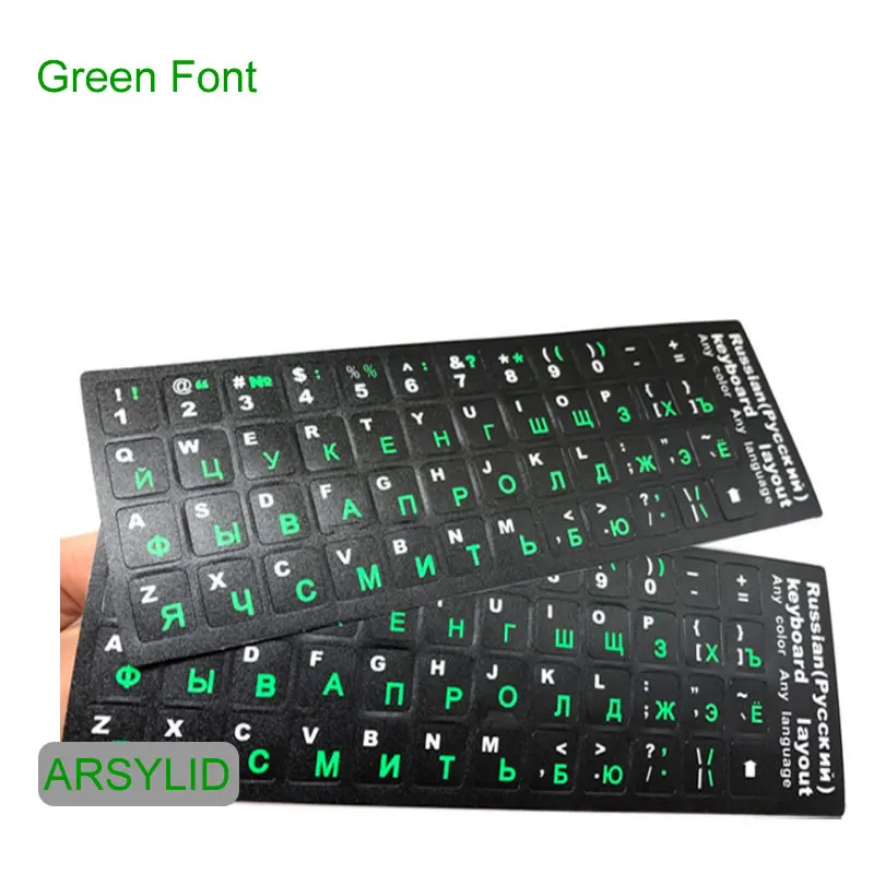 12pcs Waterproof Russian Language Keyboard Stickers Layout with Button Letters Alphabet for Computer Keyboard Protective Film