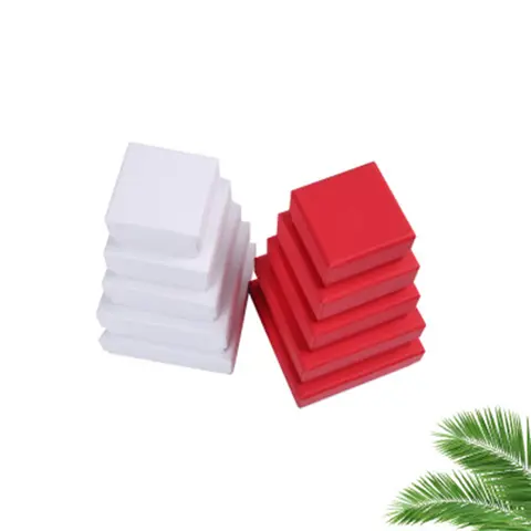 5cmx5cm Paper Jewelry Box White Red Jewellery Gift Packaging Case Display for Ring Earring Pendant Christmas Present 24Pcs/lot