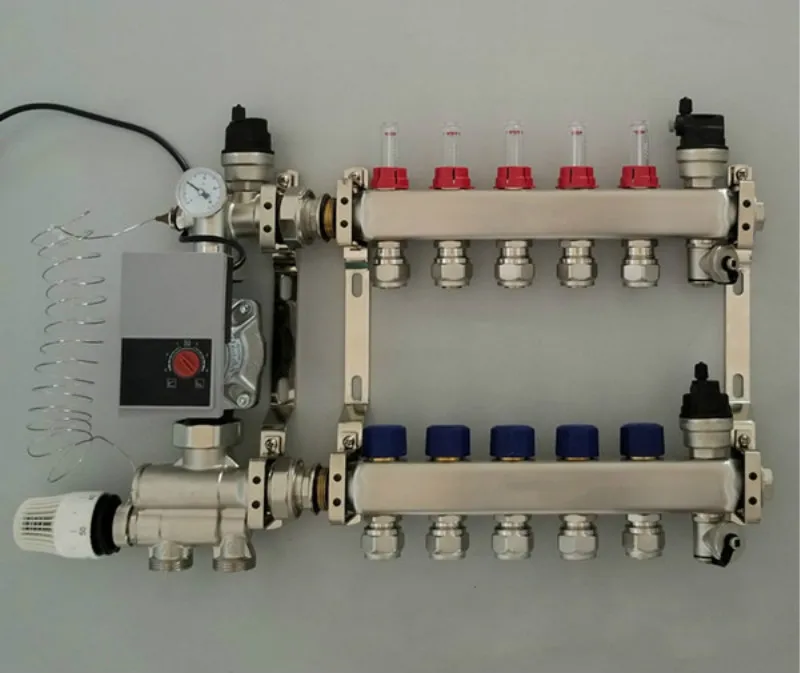 Underfloor Heating Manifold 5 Port & Rated Pump Intelligent water separator for 1/2 pex