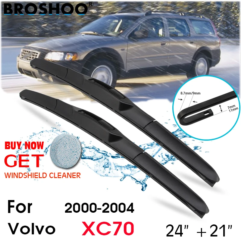 

Car Wiper Blade Front Window Windscreen Windshield Wipers Blades J hook Auto Accessories For Volvo XC70 24"+21" 2000-2004