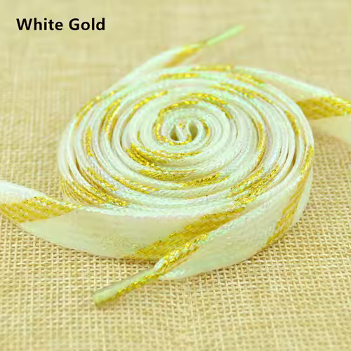 1 cm Width Colorful Lurex Shoelaces Trendy Bright Colorful Fall Winter Shoelaces Sneaker White Casual Sports Leather Shoes Laces - Image 27