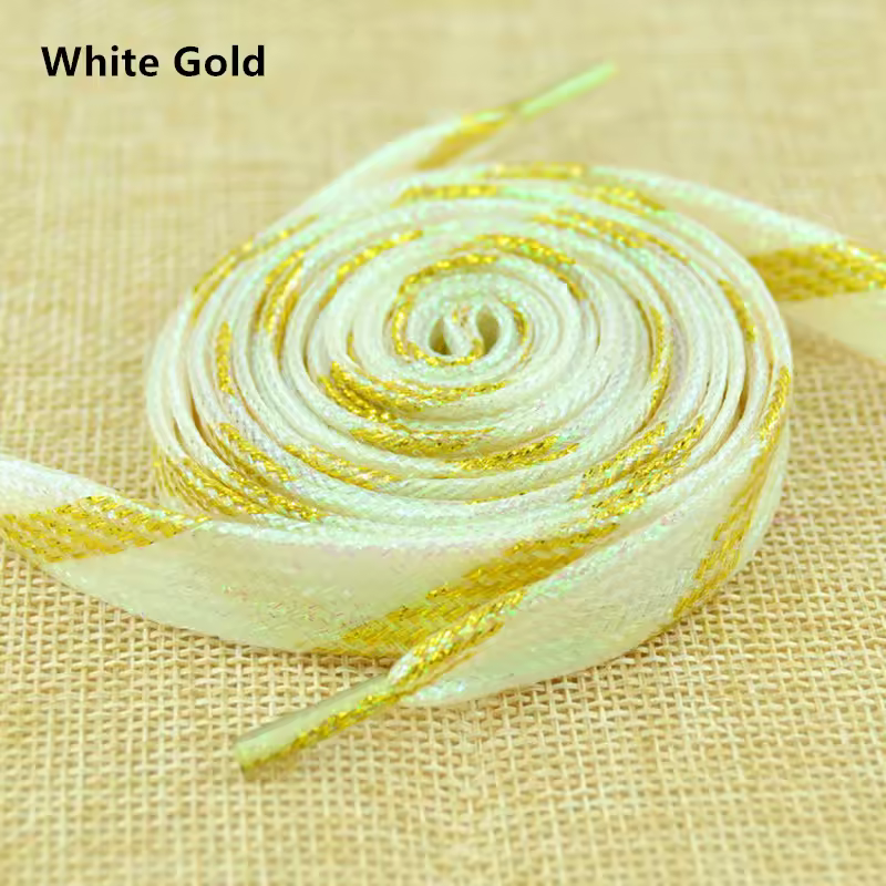 1 cm Width Colorful Lurex Shoelaces Trendy Bright Colorful Fall Winter Shoelaces Sneaker White Casual Sports Leather Shoes Laces - Image 27