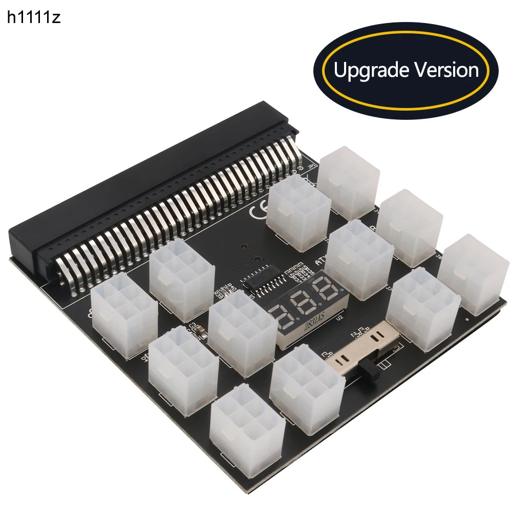 Breakout Board 12Port 6Pin Connector LED Display 12V Power Module for HP 1200W 750W PSU Server GPU Miner BTC Mining Power Supply