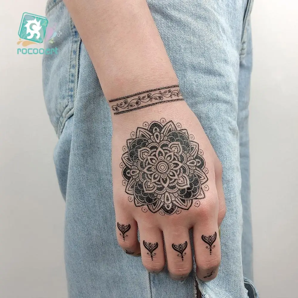 Waterproof Temporary Tattoo Sticker Flower Rose Fake Tatto Flash Tatoo Hand Arm Foot Back Tato Body Art For Girl Women Men image 4