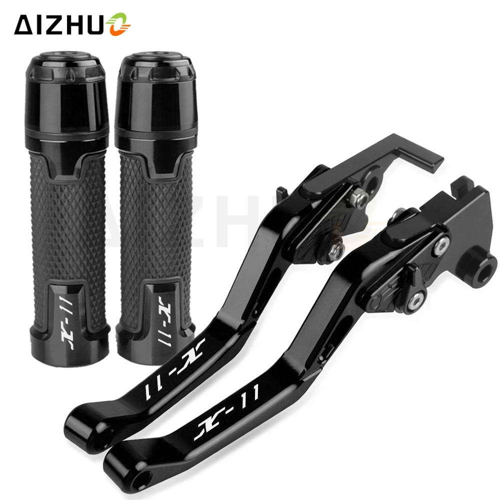 X-11 Logo Motorcycle CNC Brake Clutch Levers 7/8'' 22MM Handlebar Grip Handle Hand Grips FOR HONDA X-11 X11 1999-2002 2001 2000