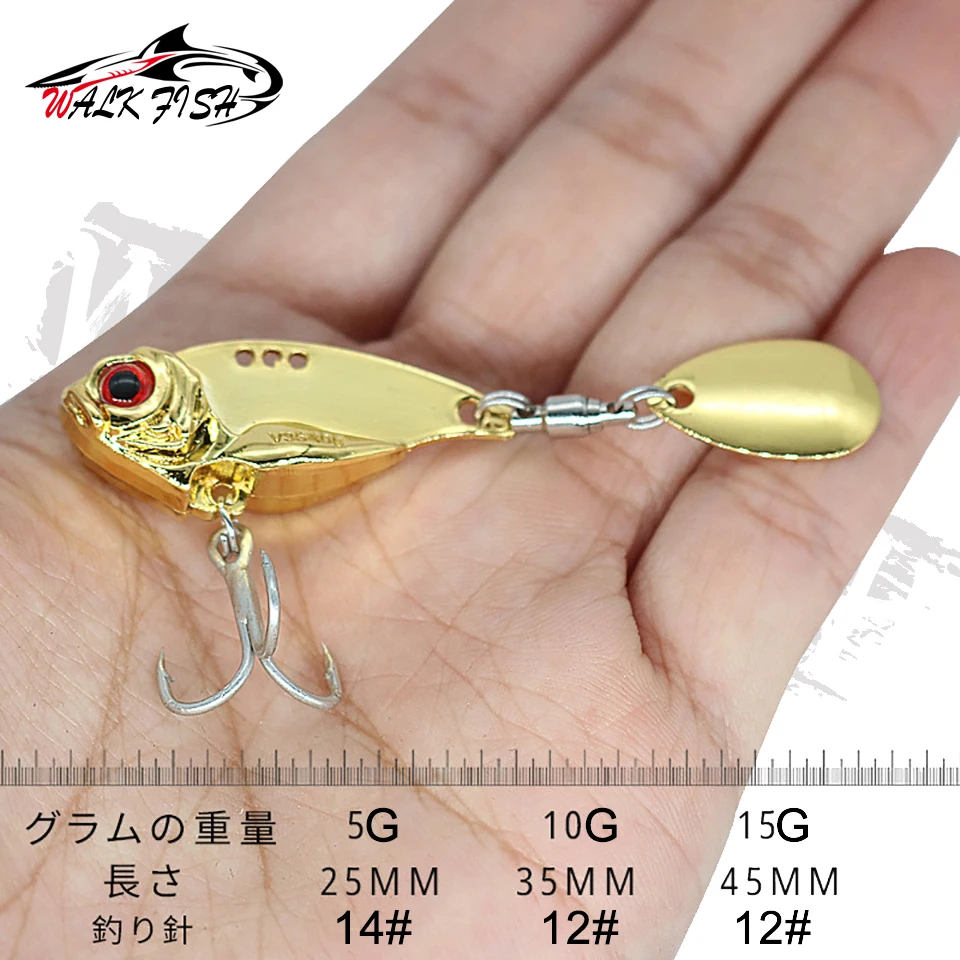 WALK FISH Spinner Fishing Lures Wobblers Sequin Spoon Crankbaits Artifical Easy Shiner VIB Baits for Fly Fishing Trout Pesca