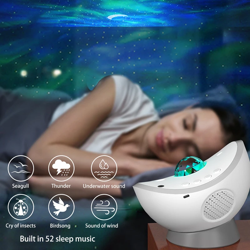 Star Projection Light Sleep Aid Speaker Children's Adult Music Bluetooth Aurora Atmosphere Bedroom Star Sound Projection Light