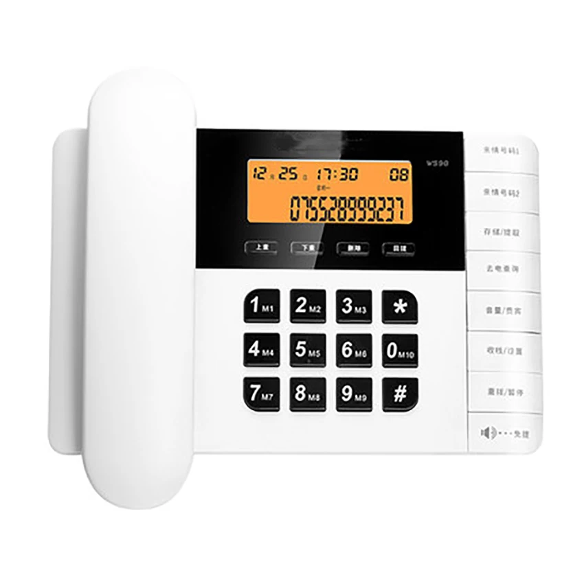 Corded Phone Telephone Landline with Speakerphone, Caller ID, Adjustable Volume & LCD Brightness, Clock for Office Home Hotel