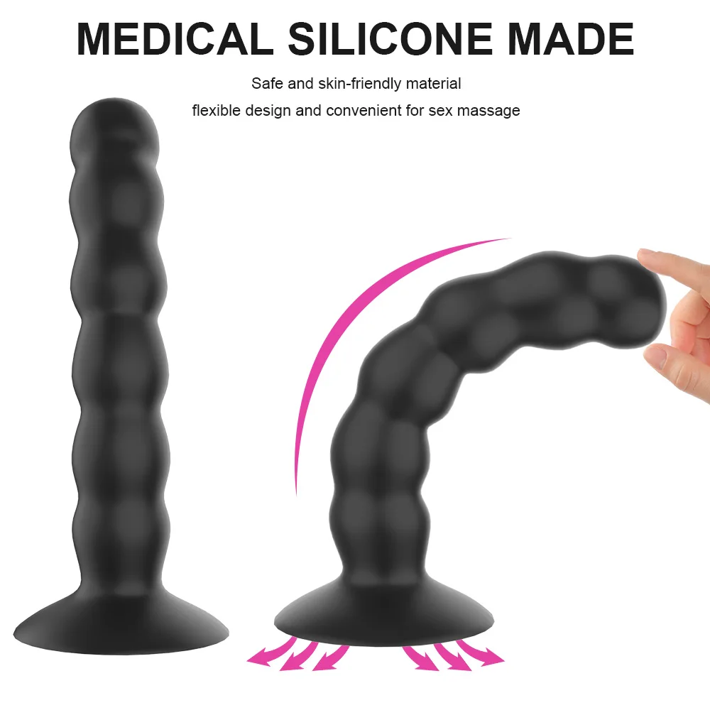 Vibrador con Control remoto inalámbrico para hombres y mujeres, Juguetes sexuales con ventosa fuerte, tapón Anal, Vagina, masaje de próstata, 10 modos