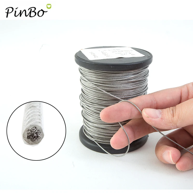 5 Meter wire Rope PVC Transparent Coated Cable Stainless Steel rope Clothesline Diameter 0.8mm 1mm 1.5mm 2mm 3mm