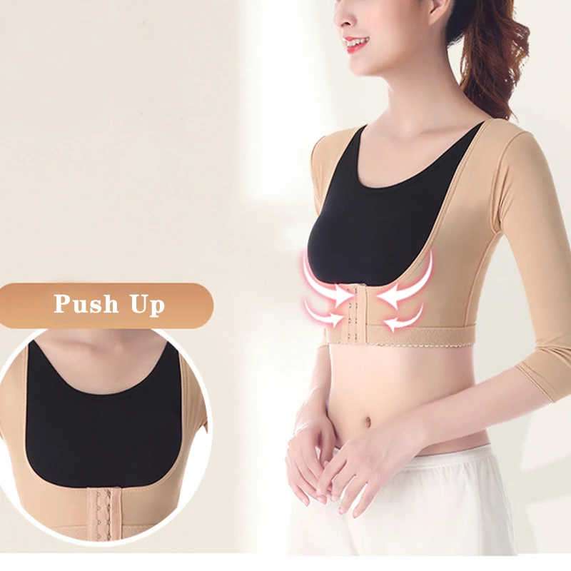 Posture Corrective Shaperwear Women Bust Push Up Body Shaper Seamless Arm Slimming Underwear Tops