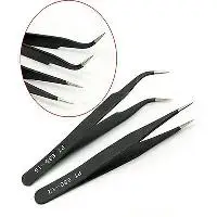 1Pc Stainless Steel Straight and Curved Eyelashes Tweezers Eyelash Extension Tweezers Makeup Tools for False Eyelashes