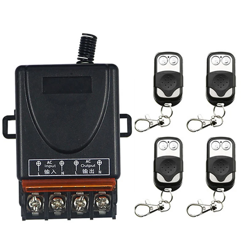 

AC 110V 220 V 1 CH Channel 1CH Mini Wireless RF Remote Control Light Switch 10A Relay Output Radio Receiver Module +Transmitter