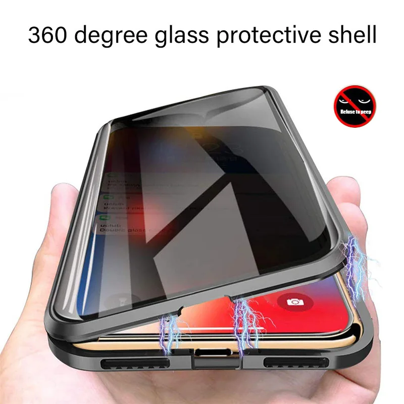

Магнитный металлический чехол из закаленного стекла для Samsung Galaxy S10 S21 S22 S23 Note 10 Plus, Ультратонкий чехол для A52 A53 A54, 360