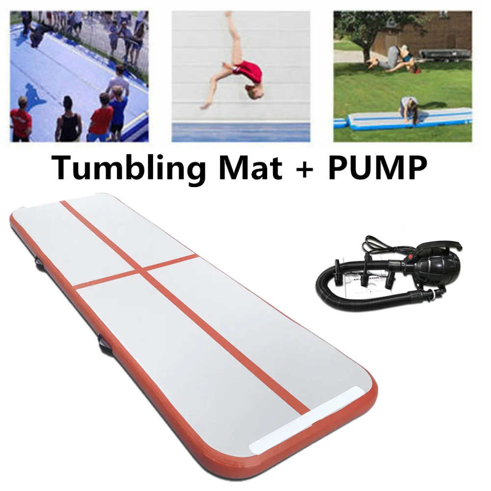 3/4/5m inflável airtrack ginástica colchão ginásio tumble airtrack piso yoga cheerleading caindo wrestling yogo com bomba