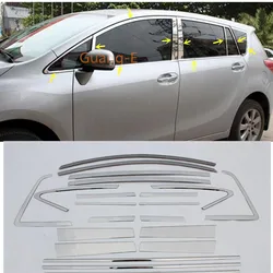 Car Stick Stainless Steel Glass Window Garnish Pillar Middle Column Strip Trim For Toyota EZ Verso 2011 2012 2013 2014 2015 2016